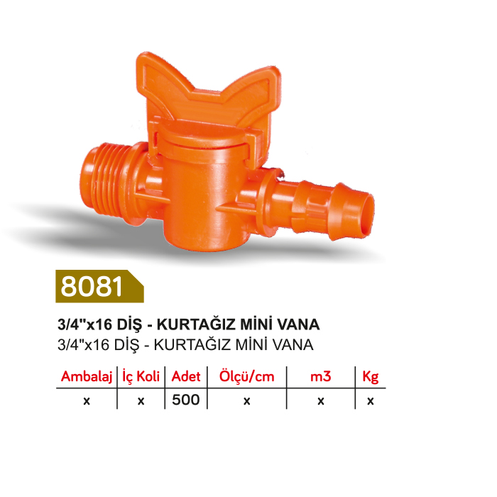 SAYIM 8081 3/4"x16 DİŞ - KURTAĞIZ MİNİ VANA